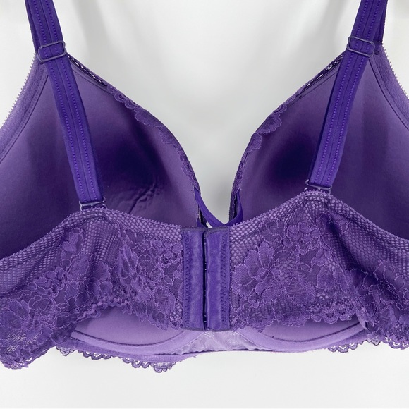 Torrid XO Plunge Push Up Purple Lace and Mesh Overlay Bra Size 46DDD *READ* - Picture 8 of 14
